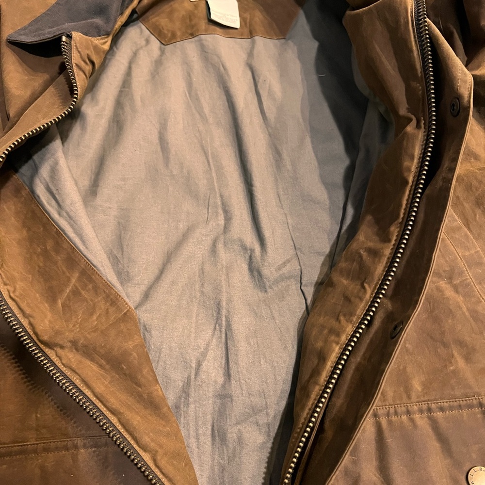 LL Bean Men's Double L Waxed-Cotton Upland Coat XL - Picture 8 of 10